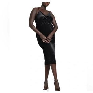Eloquii nwt Black Velvet Strappy Midi Dress Size 20